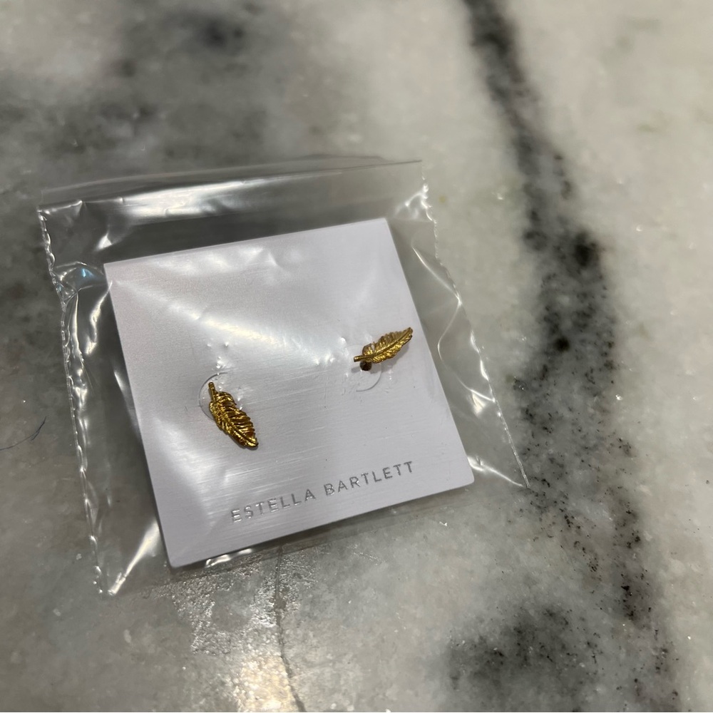 Estella Bartlett Gold Feather Earrings